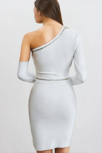 Adorns Asymmetrical One Shoulder White Dress Flowering Girl