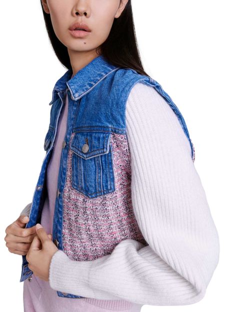 BATRI MIXED MEDIA DENIM JACKET Flowering Girl