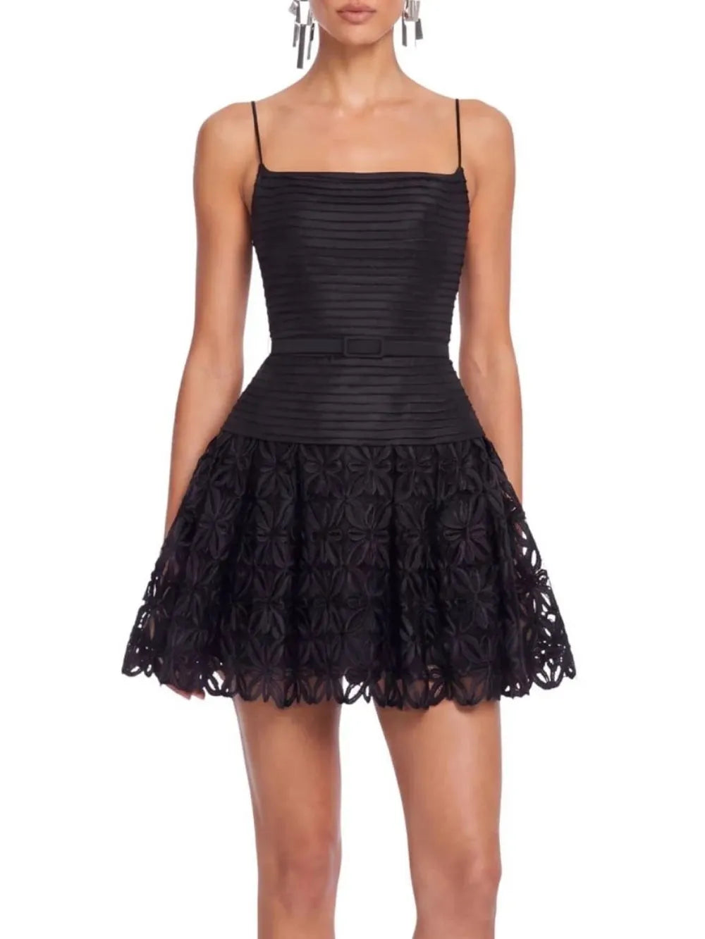 Alvora Spaghetti Floral Flared Mini Dress Flowering Girl