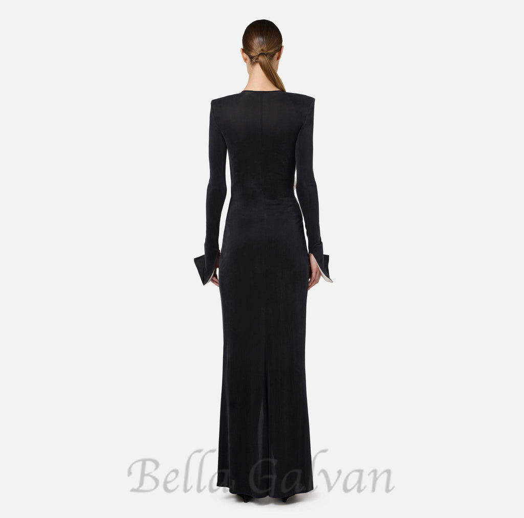 bow black carpet dress in drape jersey Flowering Girl
