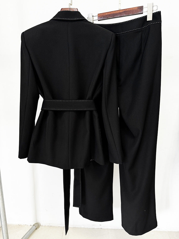 Cece Black Blazer Pants Set Flowering Girl