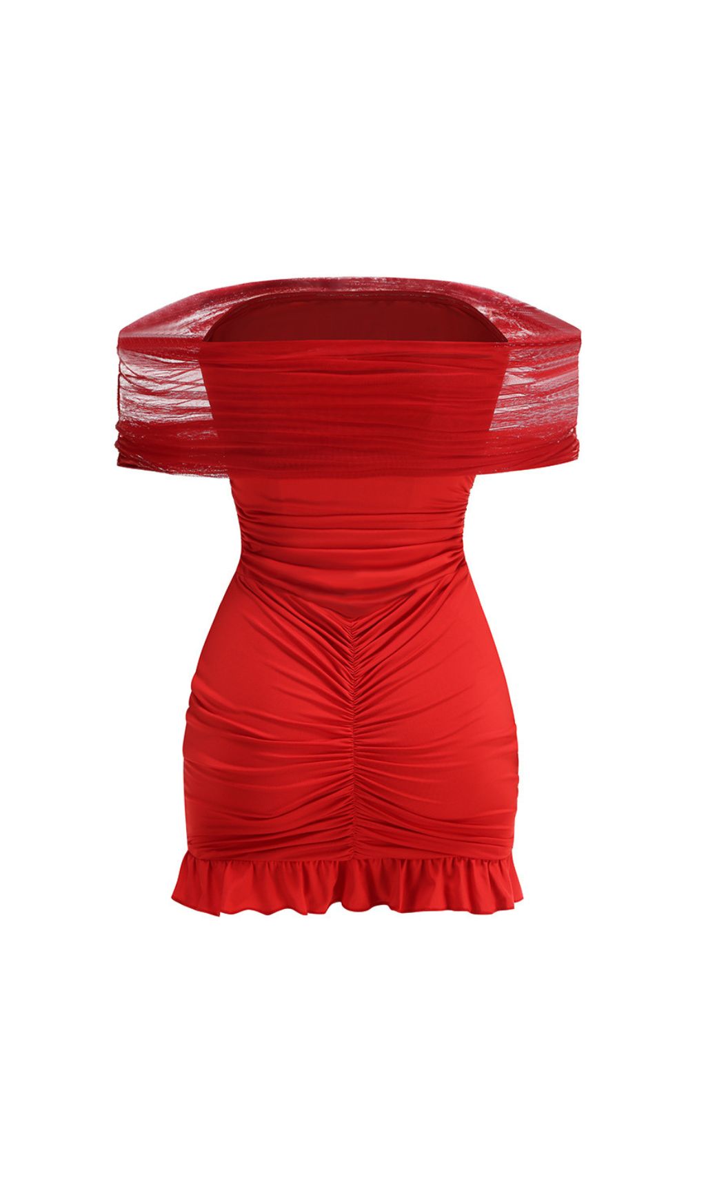 Fariha Red Ruched Mini Dress Flowering Girl