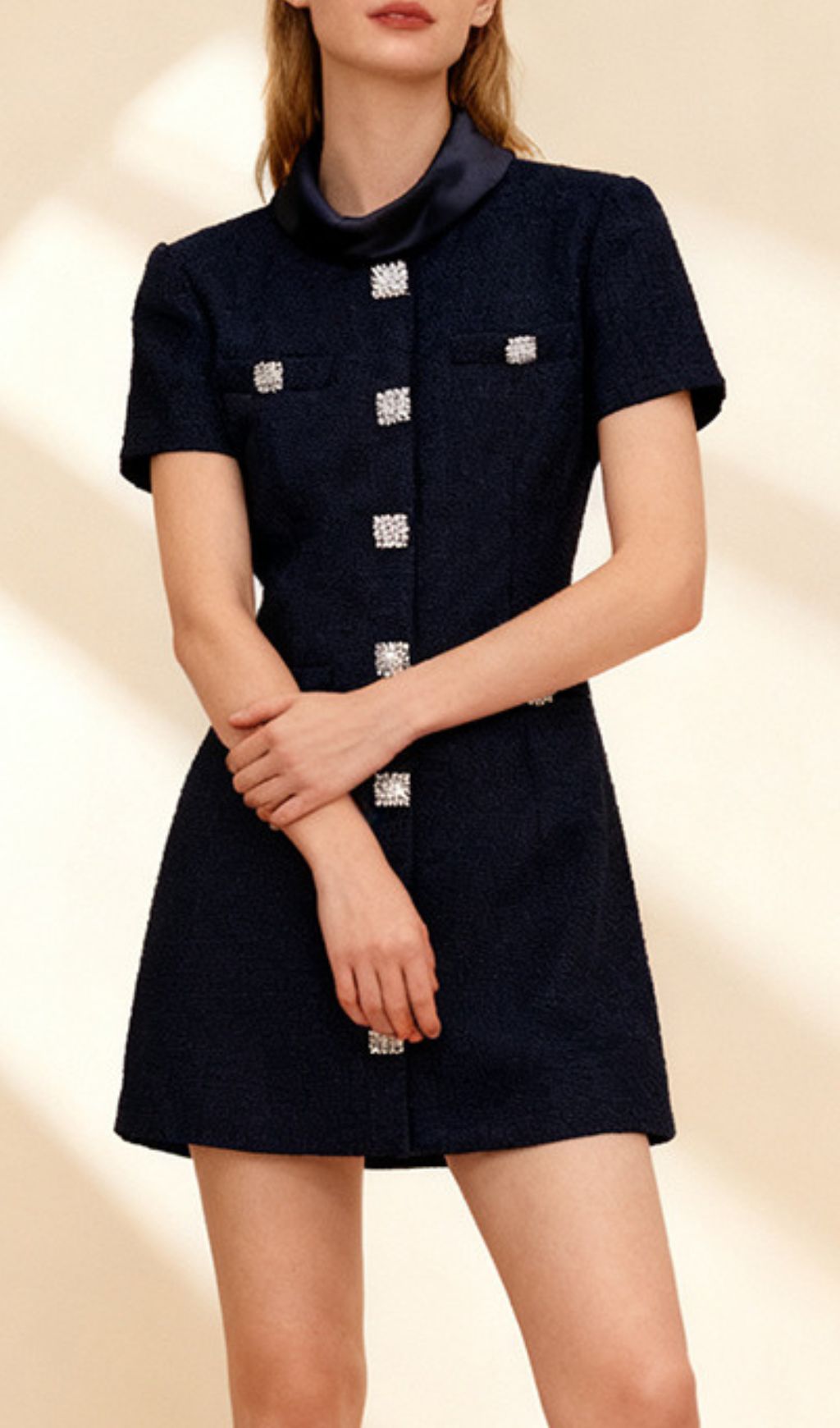 Ildri Black Button Mini Dress Flowering Girl