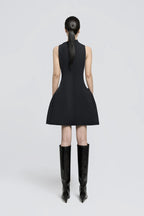 Samantha Asymmetrical Flared Mini Dress Flowering Girl