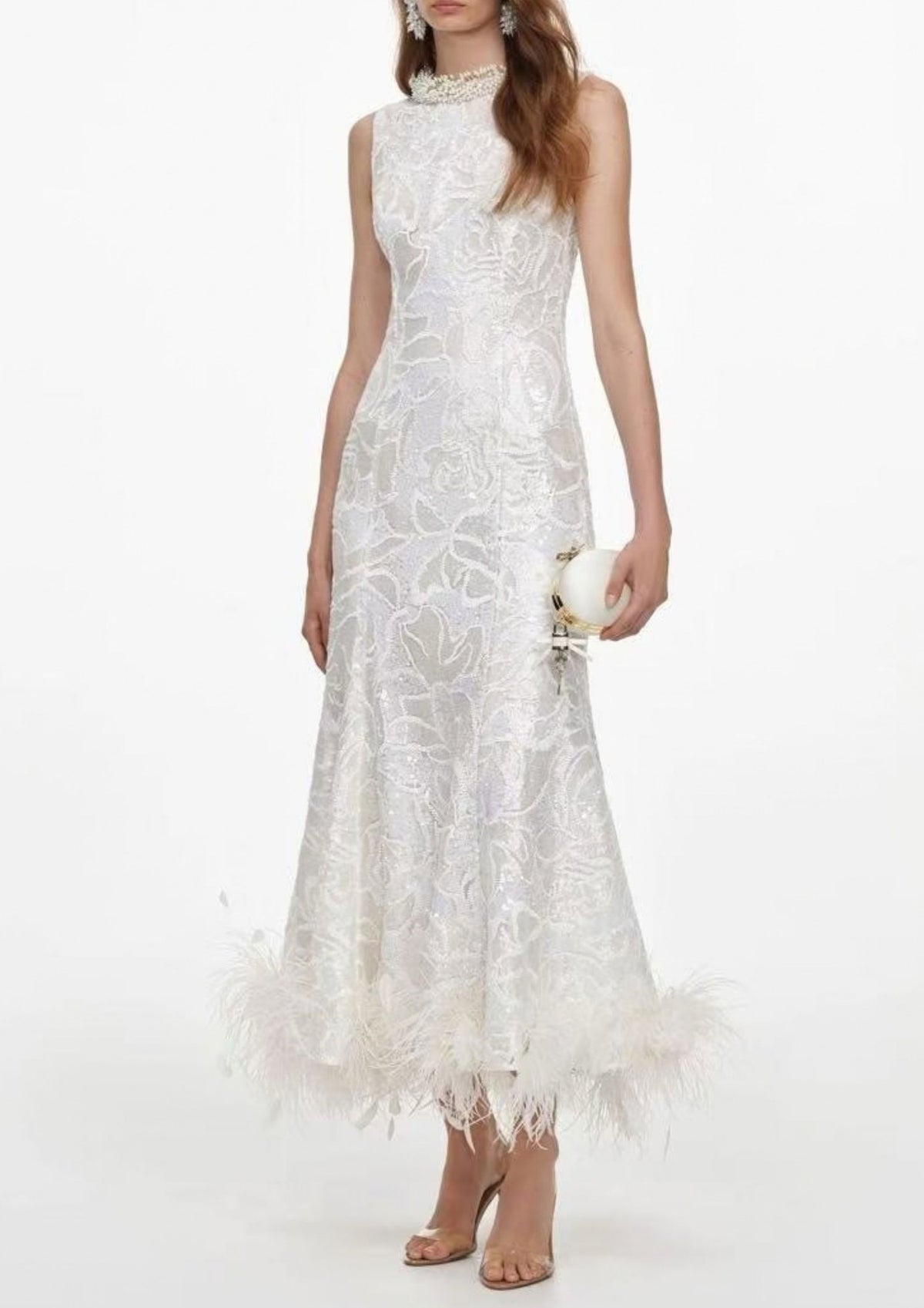 Kestrelis Sleeveless Sequin Midi Dress Flowering Girl