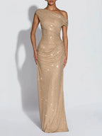 Miller Diamante Ruched Maxi Dress Flowering Girl
