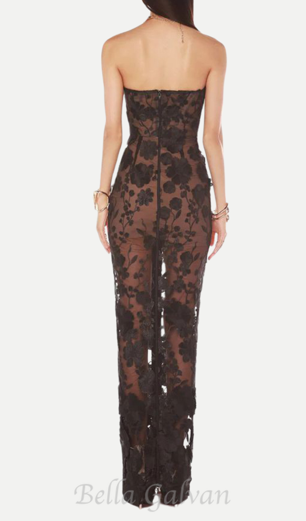 jasmine strapless black maxi dress Flowering Girl