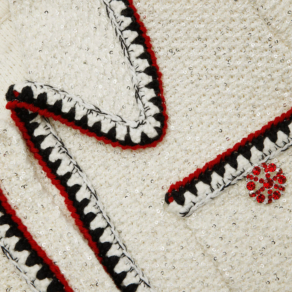 CREAM SEQUIN KNIT CARDIGAN Flowering Girl