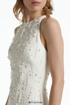 Dallan Beaded Embellished Mini Dress Flowering Girl