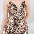 Chole Champagne Strappy Sequin Maxi Dress Flowering Girl
