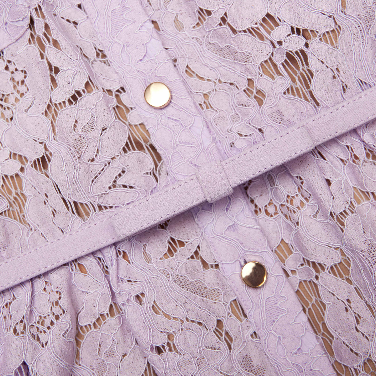 Lilac Lace Button Front Midi Dress Flowering Girl