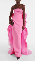 Jaiden Pink Strapless Bow Maxi Dress Flowering Girl