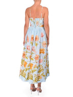 Mechteld Blue Floral Midi Dress Flowering Girl