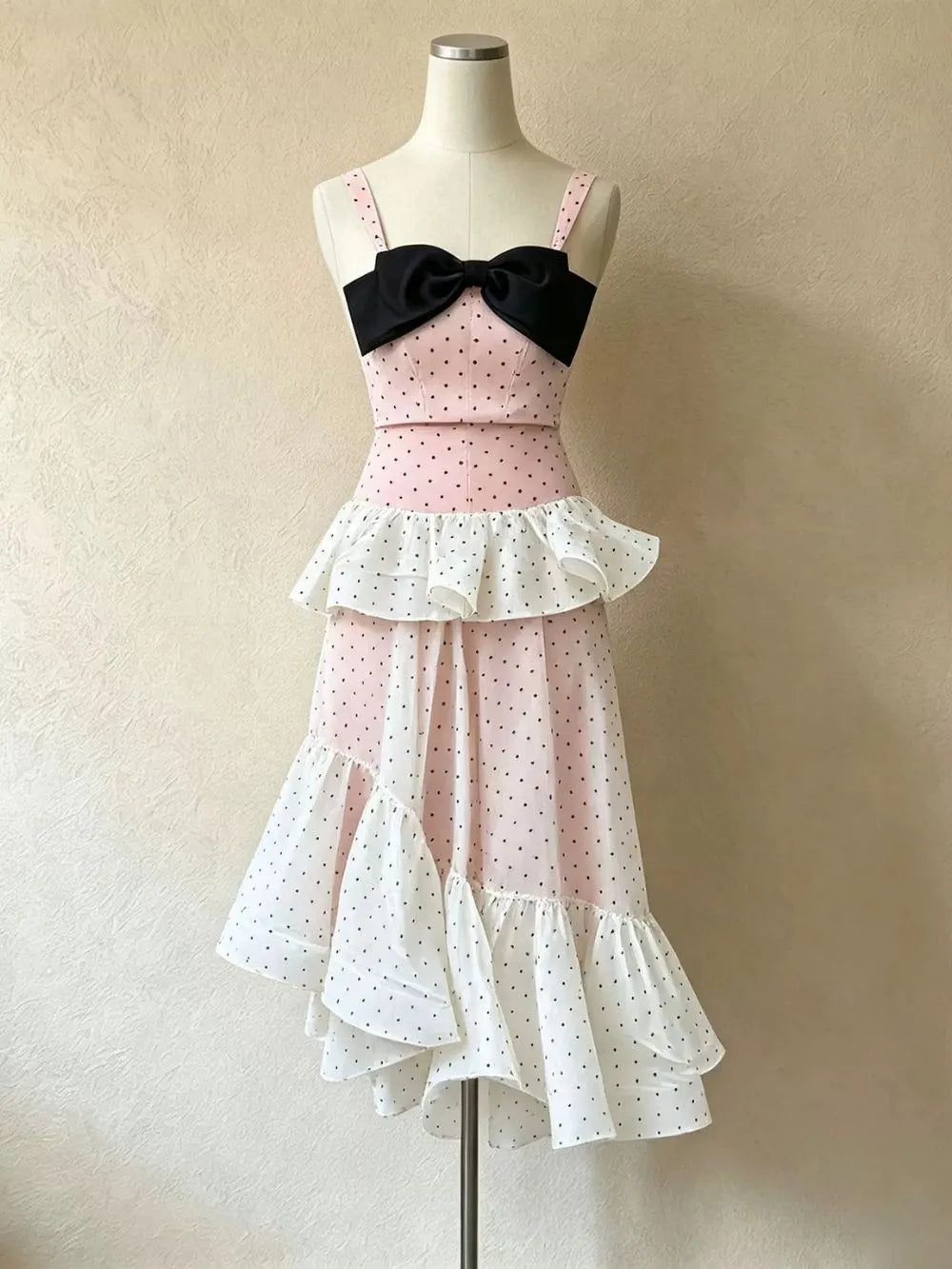 Malva Bow Dot Two-Piece Set Flowering Girl