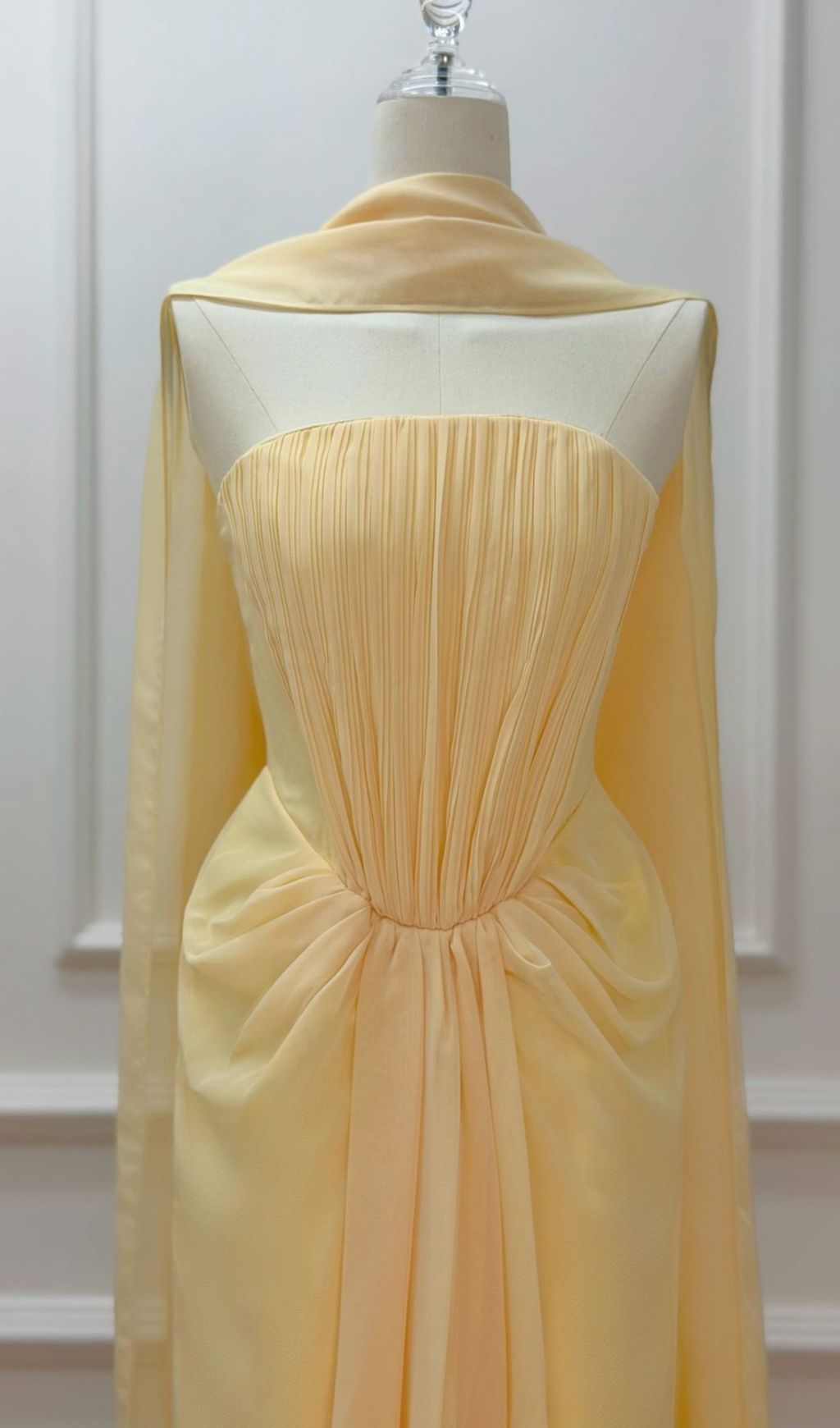 Kayley Strapless Pleated Maxi Dress With Shawl Flowering Girl