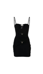 BLACK CUT-OUT MINI BEACH DRESS Flowering Girl