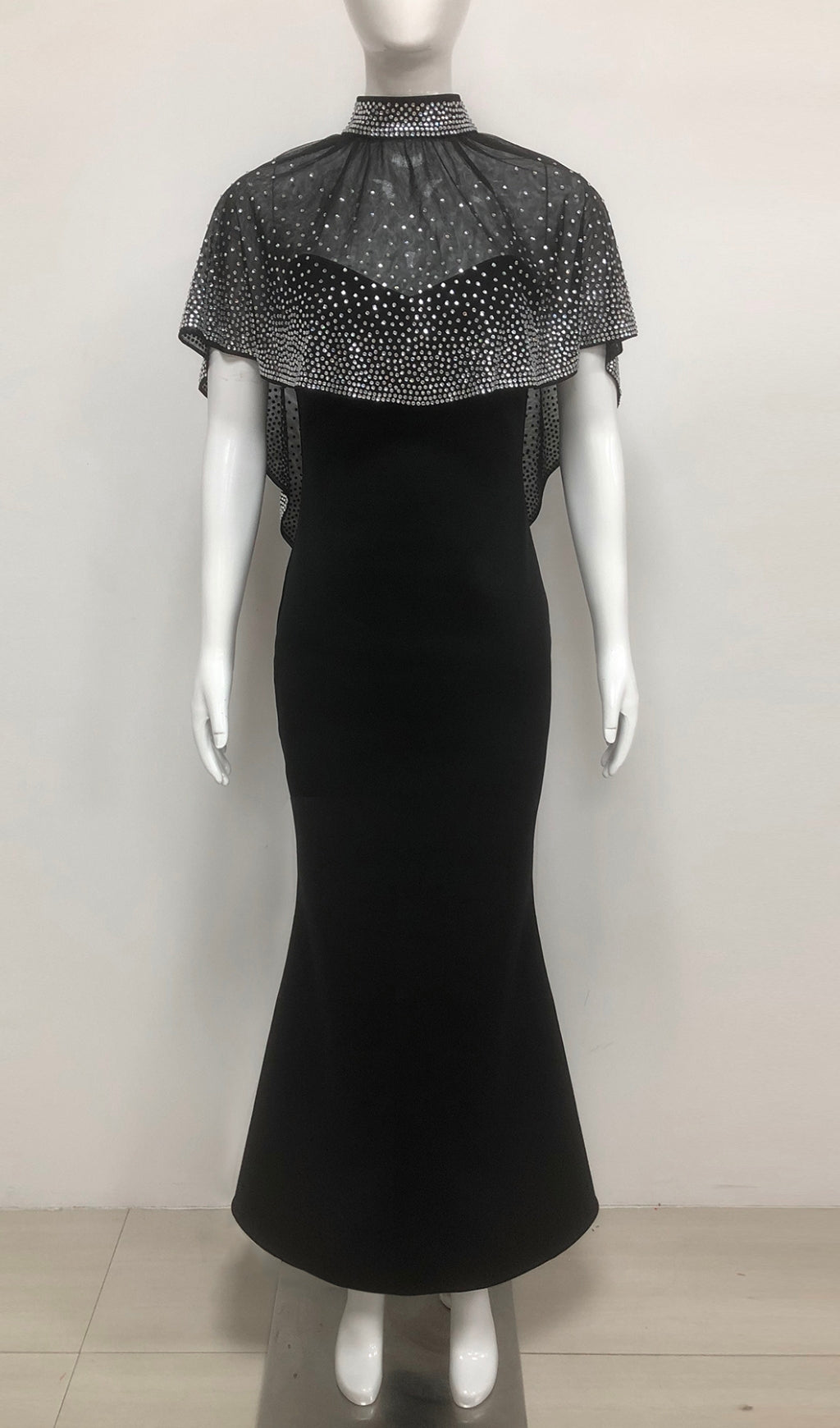 Duana Black Crystal Maxi Dress Flowering Girl