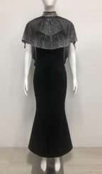 Duana Black Crystal Maxi Dress Flowering Girl