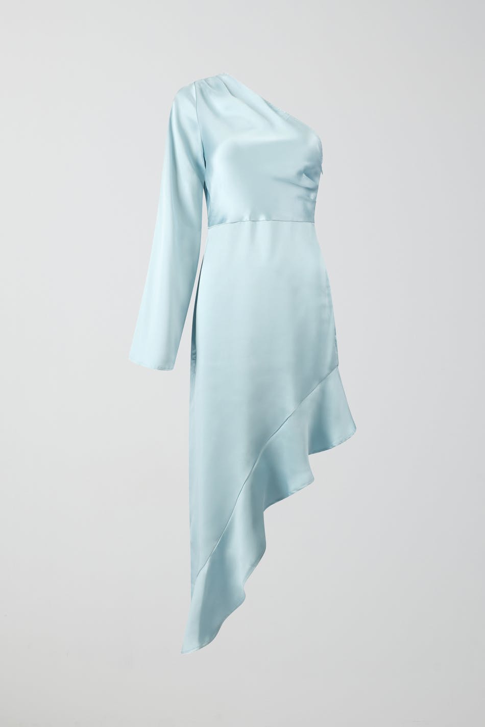 One Shoulder Frill Slit Dress Flowering Girl