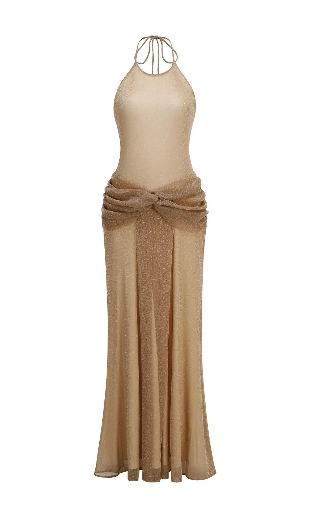 Ketaki Halter Ruched Maxi Dress Flowering Girl