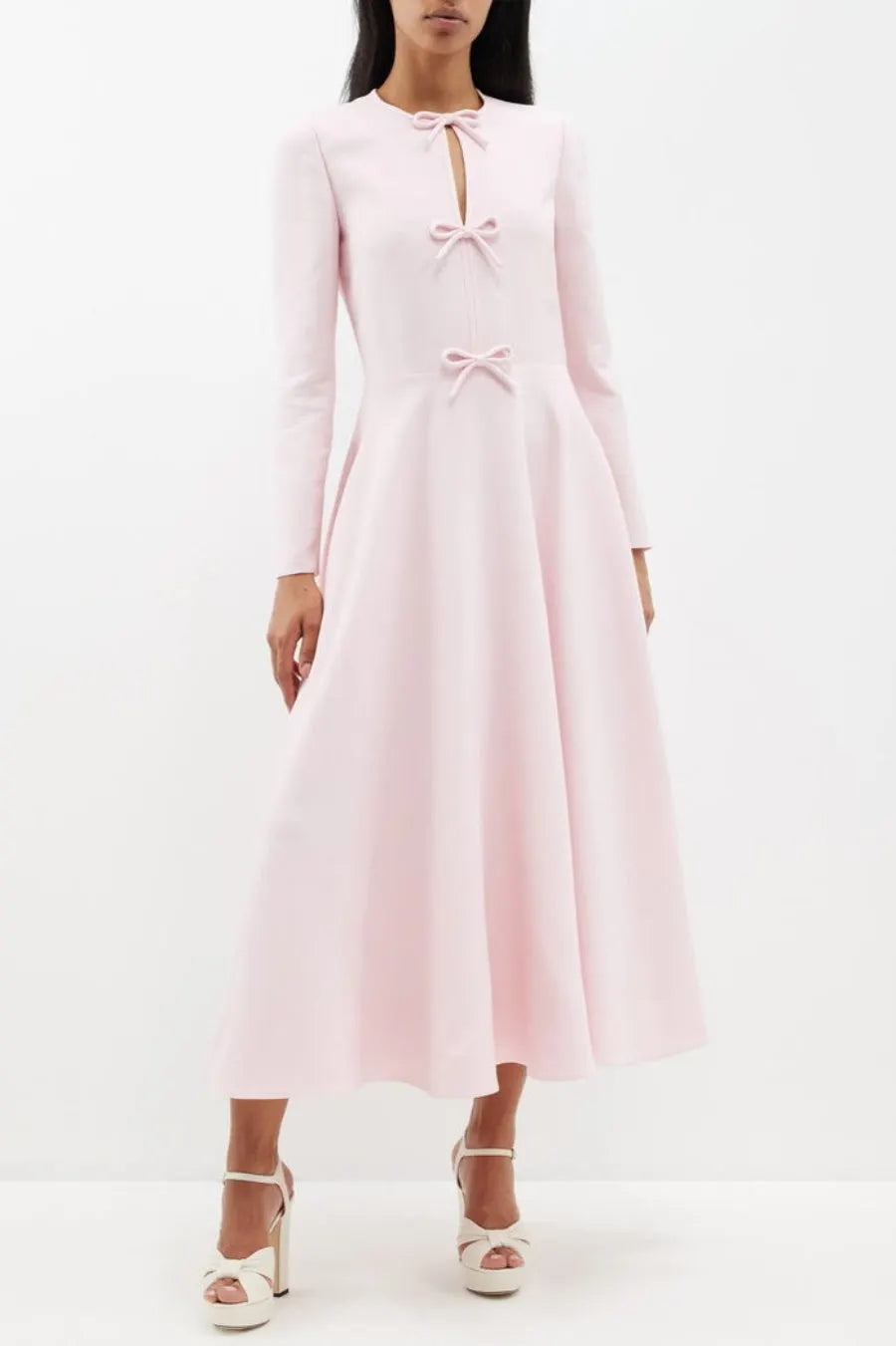 Alvaia Bow Long Sleeve Maxi Dress Flowering Girl