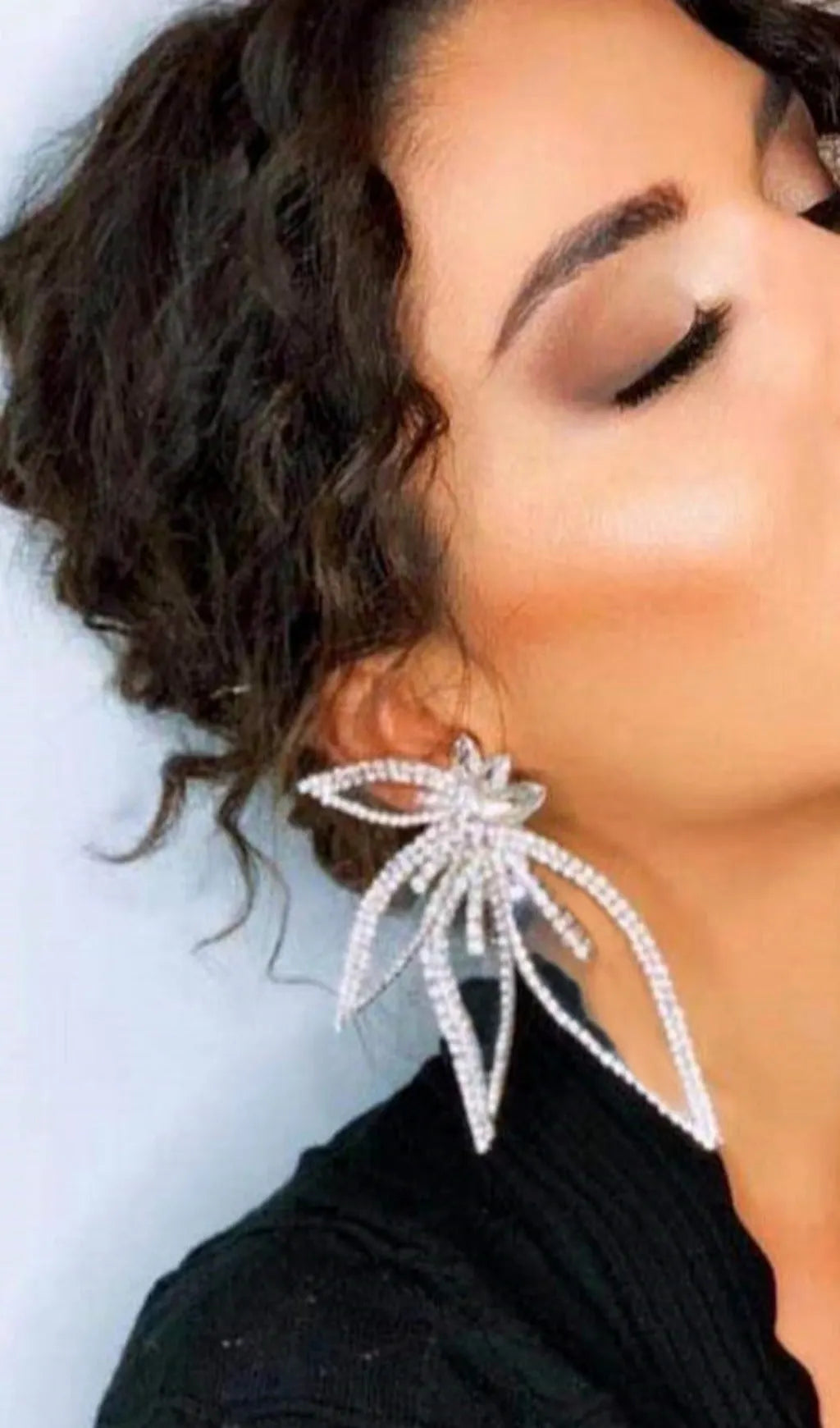 Crystal Flower Earrings In Silver Flowering Girl
