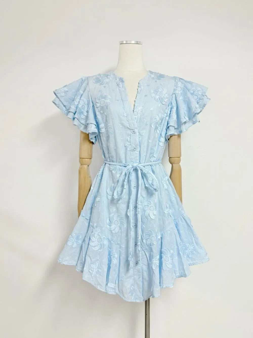 Manna Floral V-Neck Mini Dress Flowering Girl