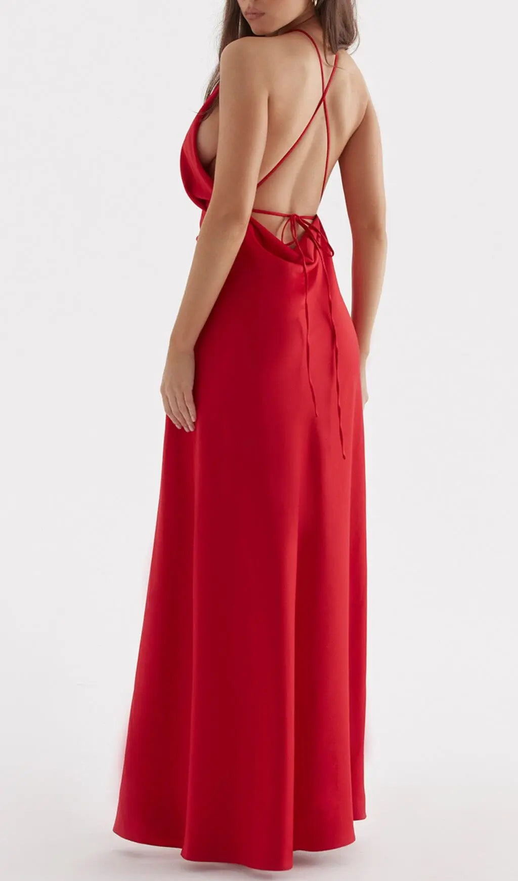 Red Rose Thigh Slit Maxi Dress Flowering Girl