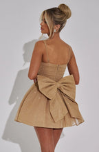 Jacqueline Mini Dress - Gold Sparkle Flowering Girl