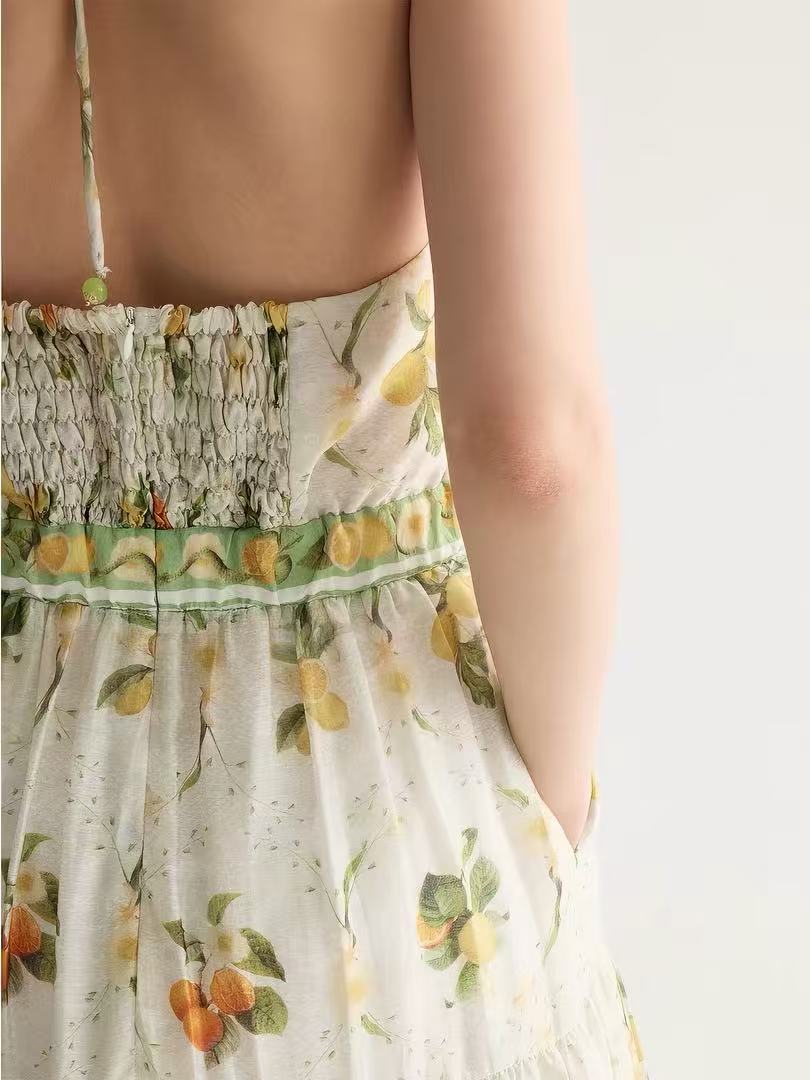 Valencia Jacinta Floral Print Maxi Dress In Yellow Flowering Girl