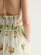 Valencia Jacinta Floral Print Maxi Dress In Yellow Flowering Girl
