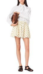 Printed Rickrack Trim Skirt Flowering Girl