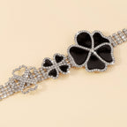 Geometric Flower Rhinestone Choker Flowering Girl