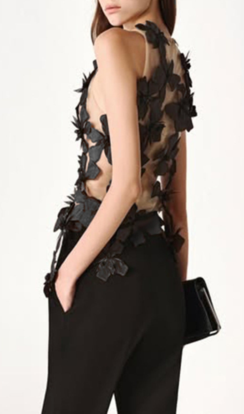 Dove Black Flower Top Flowering Girl