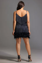 Kamo Sequin Fringes Mini Dress Flowering Girl