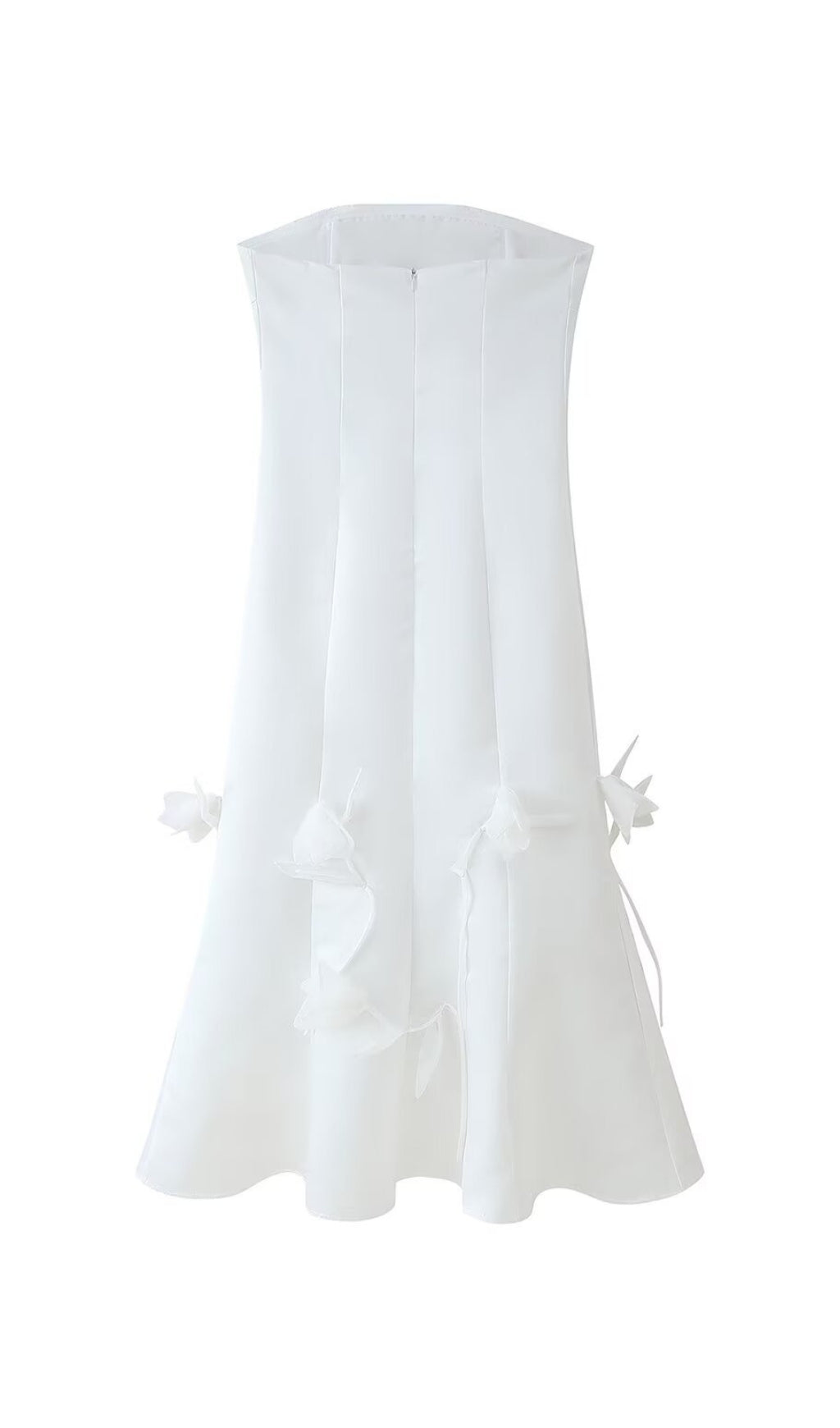 Echo White Strapless Flower Midi Dress Flowering Girl