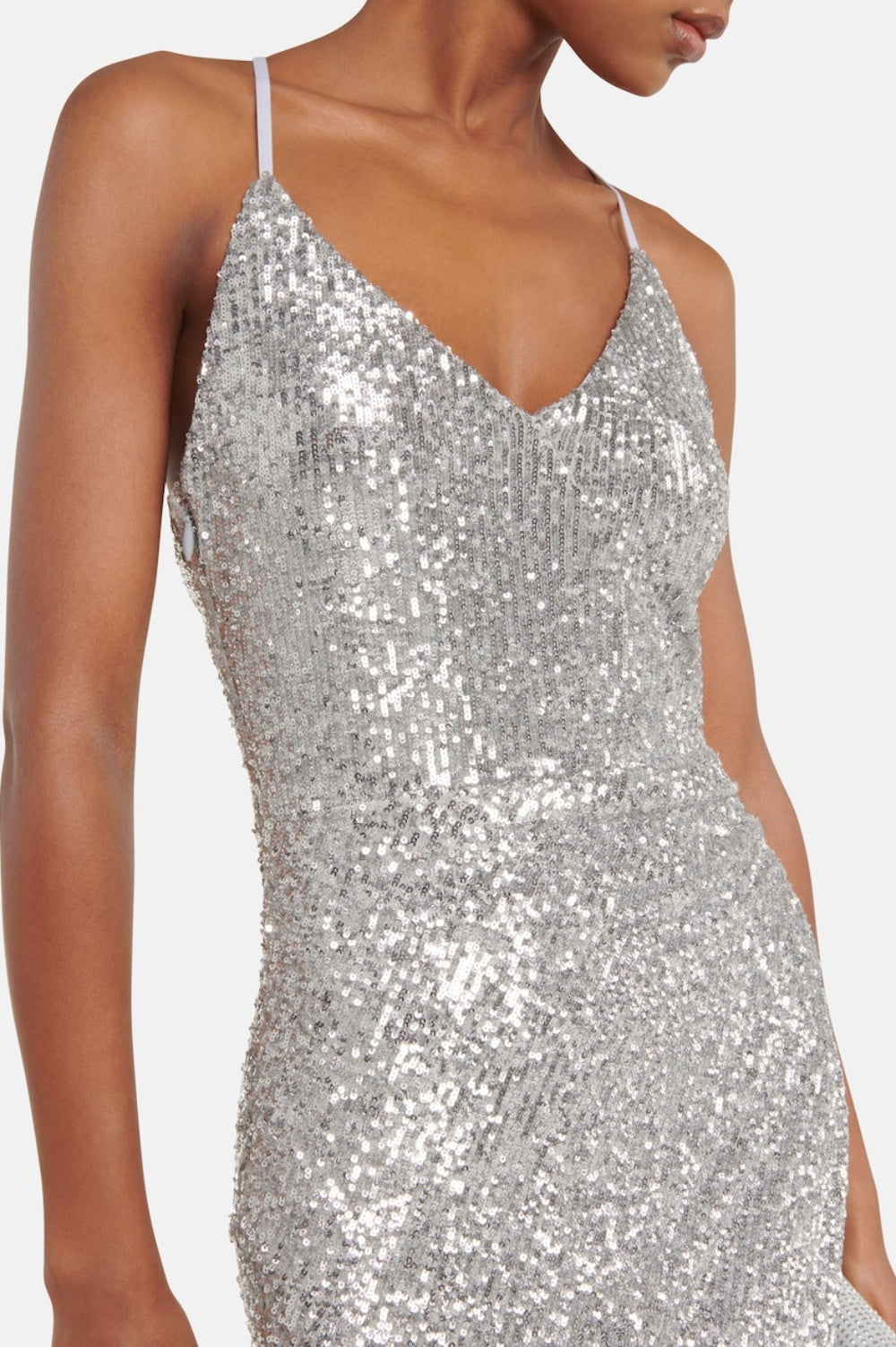 Laiki Sequin Slit Maxi Dress Flowering Girl