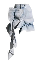 Madiya Asymmetric Ruffle Denim Mini Skirt Flowering Girl