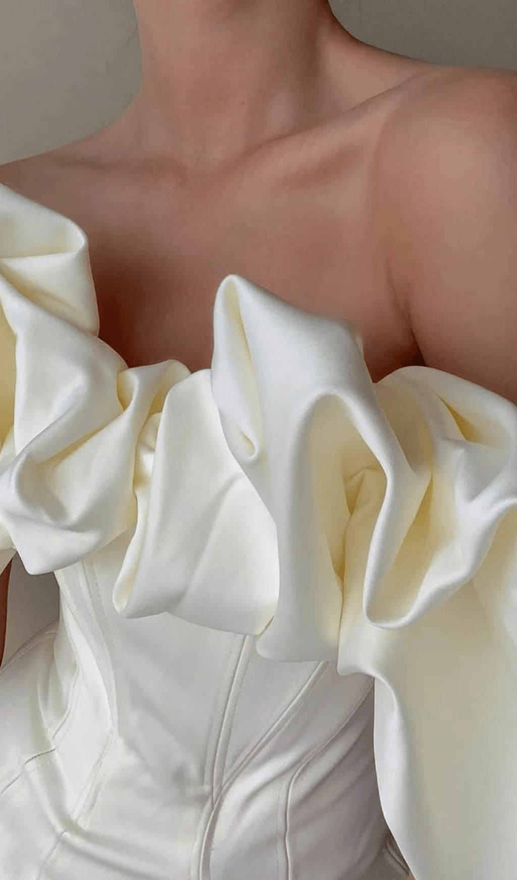 Satin Ruffle Strapless Dress Flowering Girl