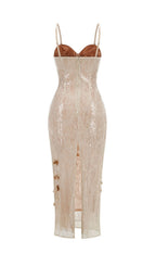 Hiroshi Sequin 3D-Flower Decor Maxi Dress Flowering Girl