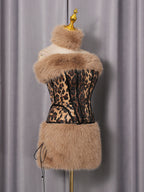 Suzanne Leopard Fur Sequin Skirt Set Flowering Girl