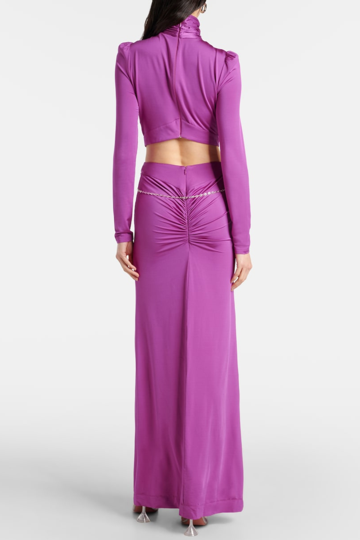 Trisa Crystal Embellished Cutout Maxi Dress - Purple Flowering Girl