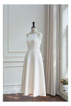 Sleeveless halter neck with diamond midi dress in white Flowering Girl