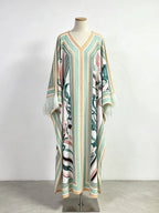 Marlie Printed Long Sleeve Feather Maxi Dress Flowering Girl