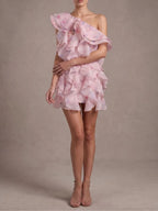 Malini Floral Ruffle Mini Dress Flowering Girl