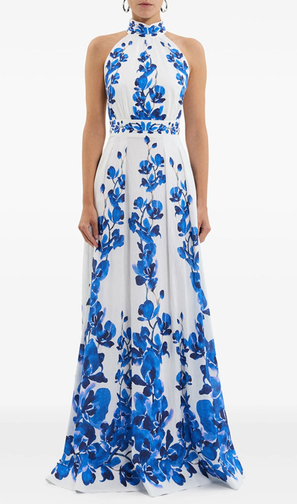 Enid Blue Printed Maxi Dress Flowering Girl