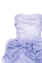 Georgia Appliquéd Organza Lavender Mini Dress Flowering Girl