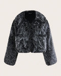 Imitation Fox Fur Long Sleeve Short Jackets Flowering Girl