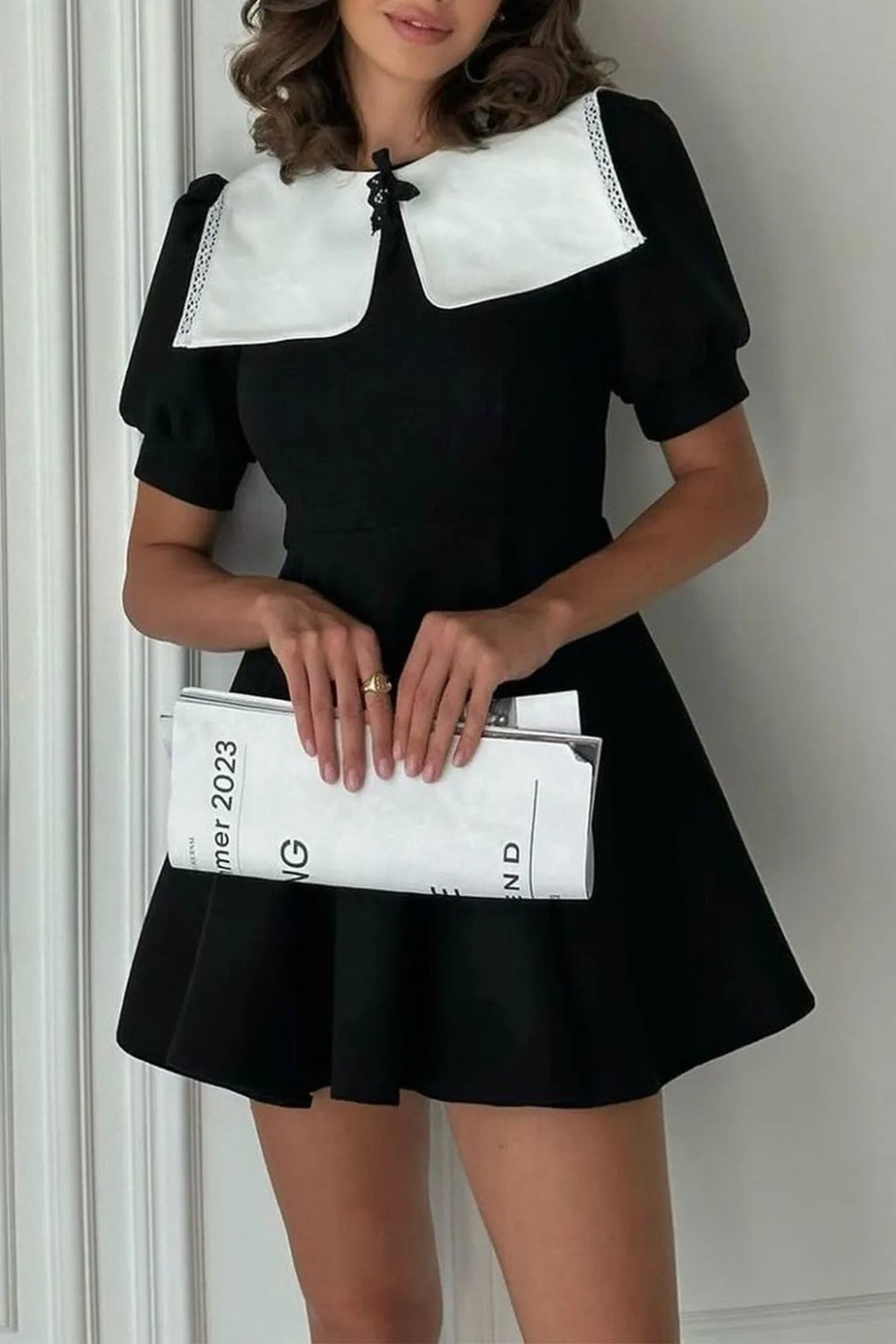 Chloe Doll Collar Puff Sleeve Mini Dress Flowering Girl