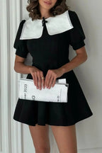 Chloe Doll Collar Puff Sleeve Mini Dress Flowering Girl